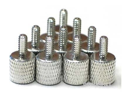 10 x Silver Anodized Aluminum Computer Case Thumbscrews (6-32 Thread) for Cover / Power Supply / PCI Slots / Hard Drives