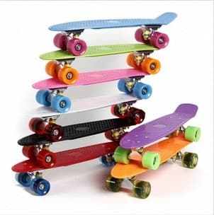 4 Wheels Skateboard Deck Mini Cruiser Skate Fish Long Board