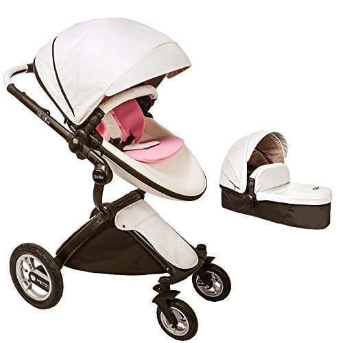 Baby Stroller 2019 Pram Stroller & Bassinet Stroller Combo KID1st Egg Stroller Vista Travel System for New Born to Toddler Cruz Baby Jogger for HOT MOM Umbrella xary Stroller Bee5 Geo(#01 White)