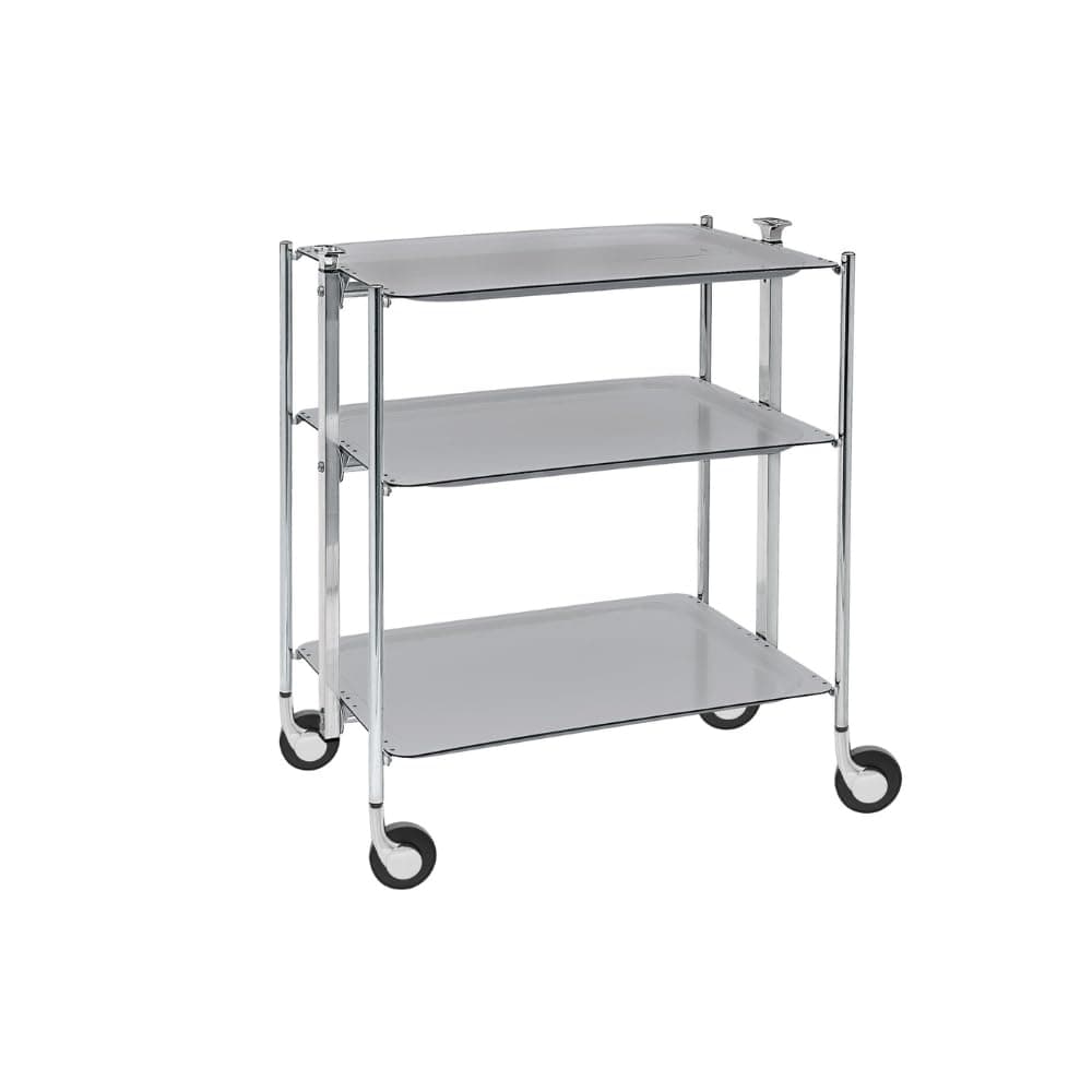 PLATEX Textable Trolley 3 Shelves Laminated Metal grey/Chrome