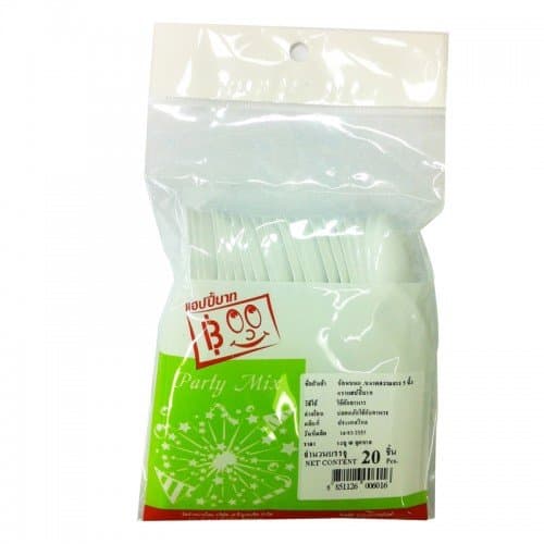 Happy Baht plastic spoons White (1X20)