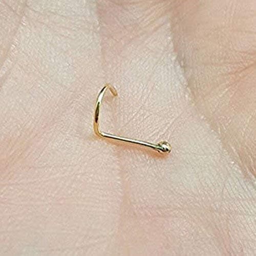 18k Gold Nose stud. Solid 18k Yellow Gold ball nose stud. 18k Gold jewelry.