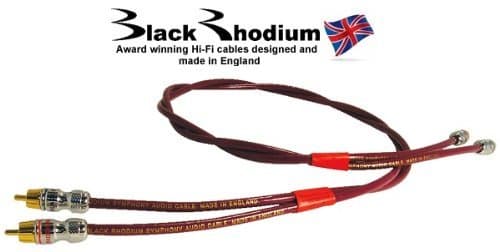 Black Rhodium Symphony Cable RCA-RCA Pair Silver Chrome Plugs 1 mt Cod. 246011 Made in UK