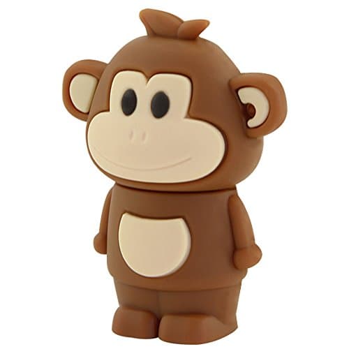 Funnyusb 32 GB USB 3.0 Flash Drive Super Speed 12 Chinese Zodiac Animal Brown Monkey Shape Pendrive Memory Flash Stick Drive Thumb Stick Cartoon Pendrive