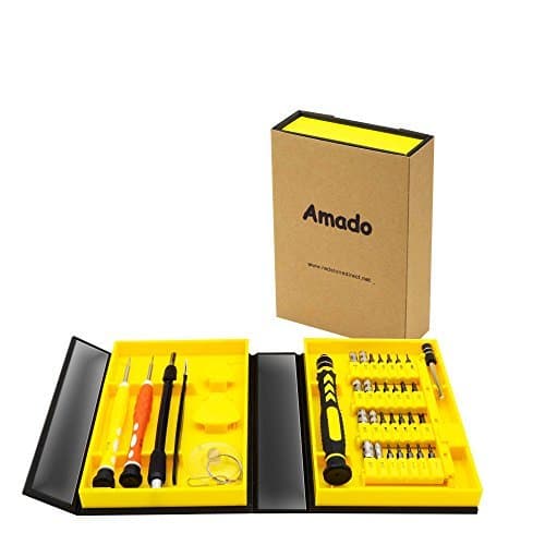 Precision Screwdriver Set, Amado 38 Piece Repair Tool Kit for Mobile, Computer Accessories and Electronic Devices, Screwdriver Bits Hand Tool with Compact Box for Home or Commercial Use