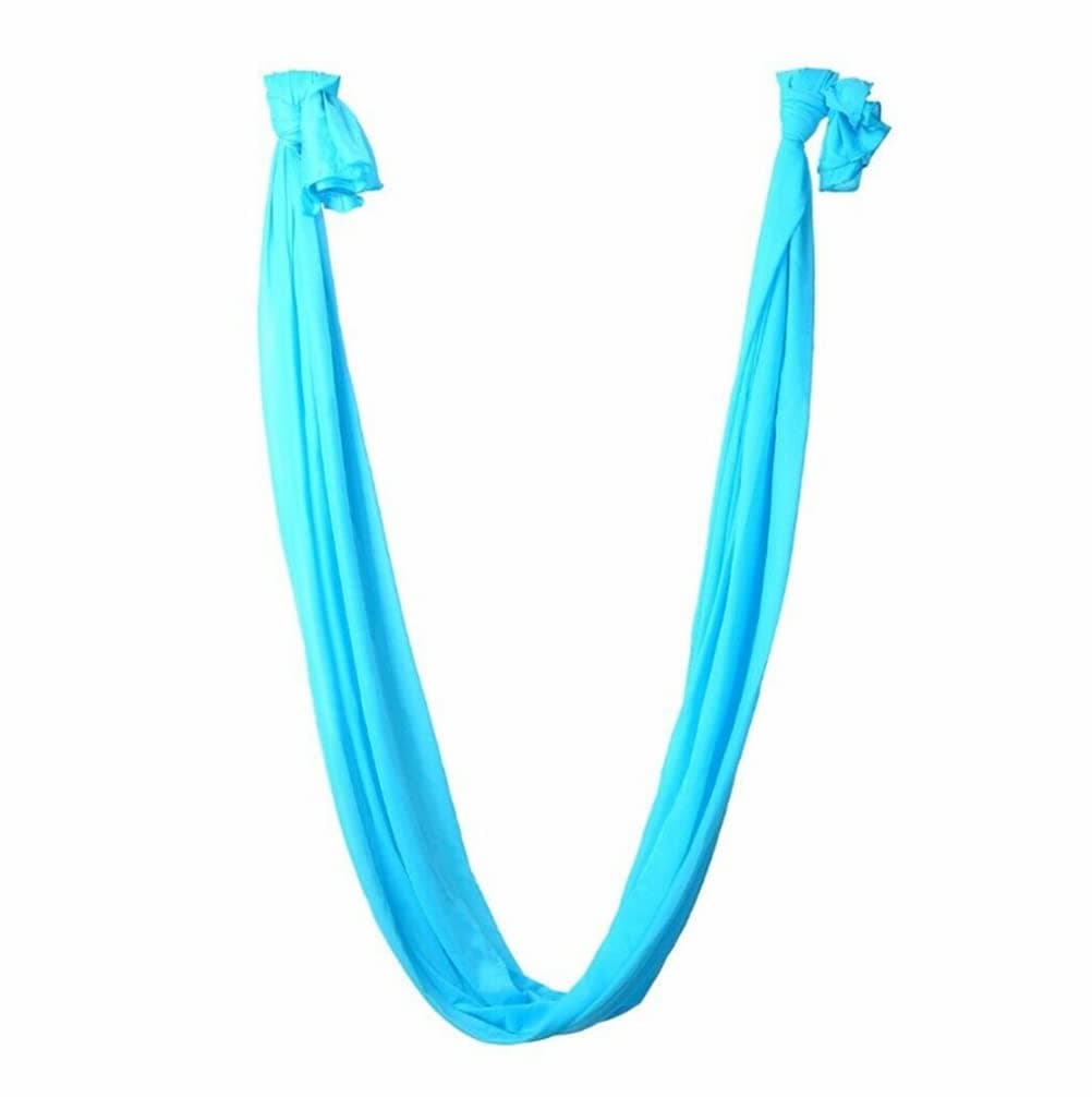Aerial Yoga Hammock Silk Fabric Swing Durable Multi-Functional Elastic Hammock Training Accessory Pilates Inversion Tool for Beginners and Professionals, Sky Blue