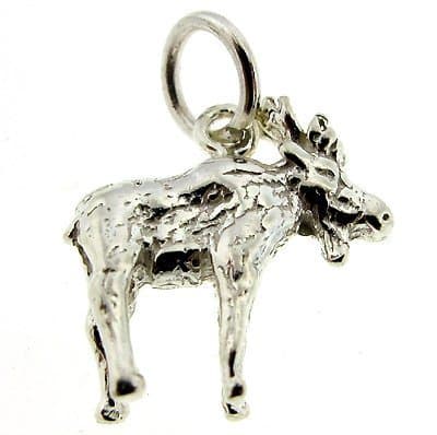 Sterling Silver 925 Authentic Moose Charm. Adjustable Fit with Finish. Plus Free Special Gift Pouch.