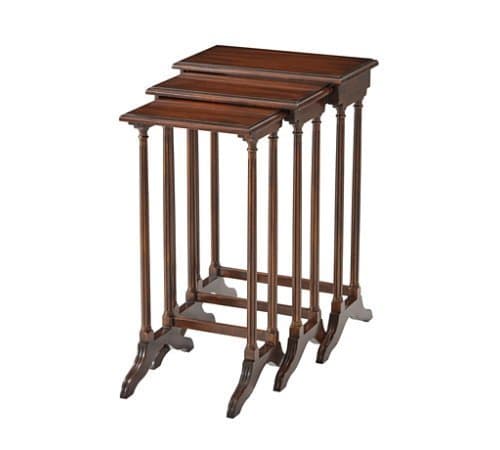 5000-014 Mahogany 3 Part Nesting Stack Tables ~ New