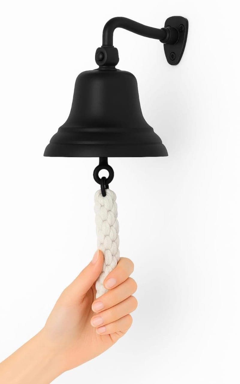 Assorted Collections Last Order Bell Bar Accessories for Home Pub Hand Bell Wall Mounted Bar Nautical Decorations Unique Black with Crisp Loud Sound Ideal for Christmas, Reception, Pubs