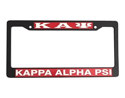 Black Plastic License Plate Frame Greek Fraternity Letter for Front Back of Car