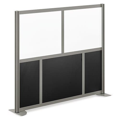 Signature Series at Work Divider Panel Black/White Laminate Brushed Nickel, 60 W x 52 H