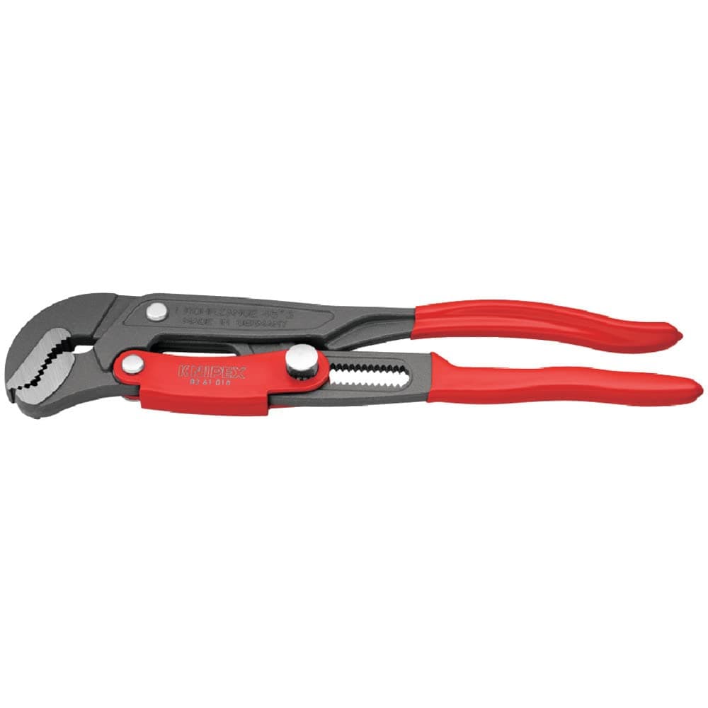Knipex Pipe Wrench S-Type with fast adjustment grey powder-coated, plastic coated 330 mm 83 61 010