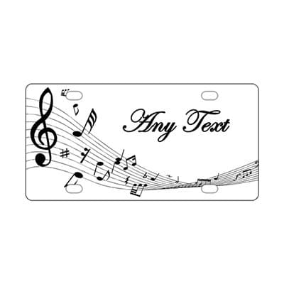 EnnE Personalized Any Text License Plate - Musical Stave Car Tag - Custom Monogram Novelty Metal Front License Plate Covers For Car 12 inch X 6 inch
