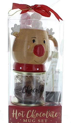 Festive Hot Chocolate Hand Decorated Mug Gift Set