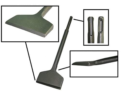 SDS Plus 9" long 3" Wide CURVED Tile Grout Thinset Removal Chisel Bit SDS+ (9 in x 3 inch) (1)