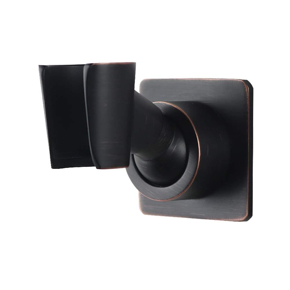 YDmeet Shower Head Holder Adjustable Handheld Shower Head Bracket Adhesive Shower Wall Mount Holder Brass Shower Wand Holder Oil-Rubbed Bronze Drill Free