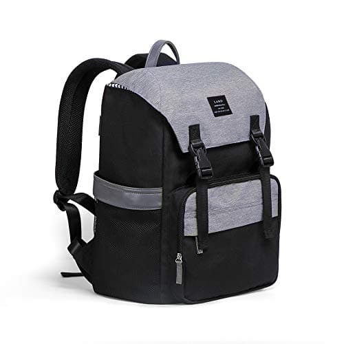 Land Baby Diaper Bag Backpack - Multi-Function Waterproof Maternity Travel Nappy Bags for Baby Care - Large Capacity, Durable and Stylish (New Style - Grey & Black)