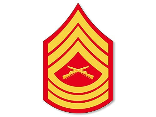 USMC Rank MSgt Master Sergeant Sticker (Logo Insignia Marines SSI (3 x 5 inch), Officially Licensed by The U.S. Marine Corps