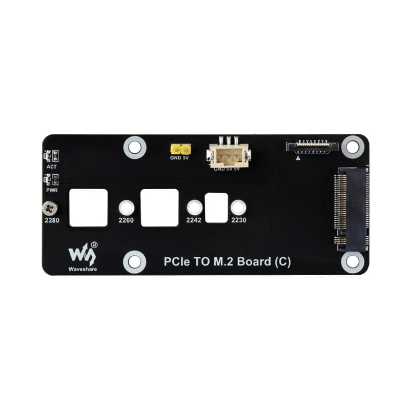 PCIe to M.2 Adapter Board (C) Compatible with Raspberry Pi 5, Supports NVMe Protocol M.2 Solid State Drive, High-Speed Reading/Writing (PCIe to M.2 Board (C))