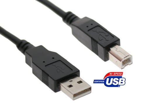 Xxion Pro 5 Metre Fully Shielded Universal High Speed USB 2.0 A - B Printer or Scanner Lead / Cable. Colour Black. Suitable for all brands of printer which use a standard USB interface. HP, Dell, Epson, Canon, Lexmark, Xerox, Samsung etc.,