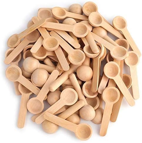 Tebery 60 Pcs Mini Wooden Spoons Small Bath Salt Spoon Candy Spoon Baby Spoon...
