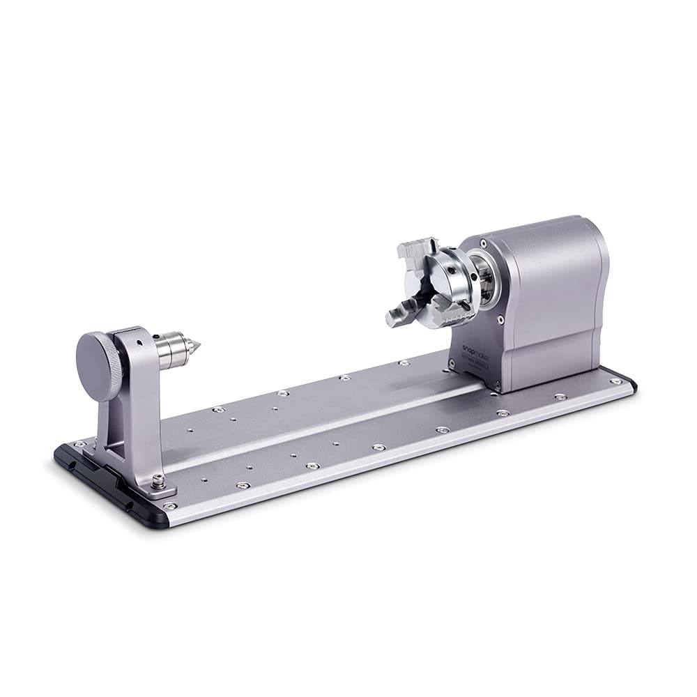 2.0 Rotary Module, 4th Axis Rotary CNC Carve and Laser, Strain Wave Gearing, Reducing Ratio 100:1, 3 Jaw Chuck Dividing Head with 68 mm Tailstock (A350 Rotary Module)