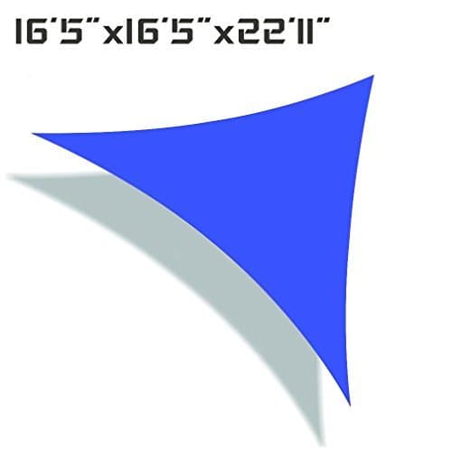 UNICOOL 16'5" X 16'5" X 22'11" Right Triangle Sun Shade Sail UV Block for Outdoor Garden Patio Sunscreen Awning Canopy Blue