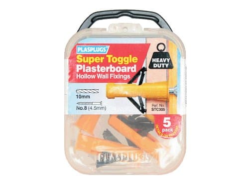 Plasplugs Super Toggle Heavy Duty Anchors, 5 Pack