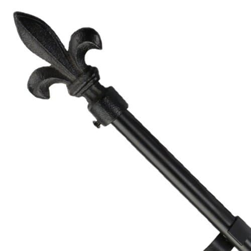 UNIVERSAL Fleur De Lys 13-16mm Metal Extendable Curtain Pole Set, Black, 120-210cm