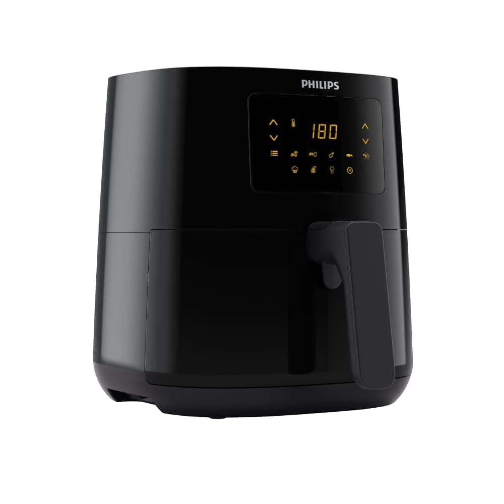 PHILIPS Digital Air Fryer HD9252/90 with Touch Panel, uses up to 90% less fat, 7 Pre-set Menu, 1400W, 4.1 Liter, with Rapid Air Technology (Black), Large