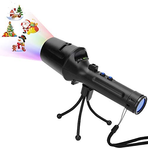 LED Christmas Projector Lights, Kids Handheld Projection Flashlight with 14 Patterns LightShow Decoration for Xmas, Birthday, Party, Haloween, Easter (18650 Battery Included)