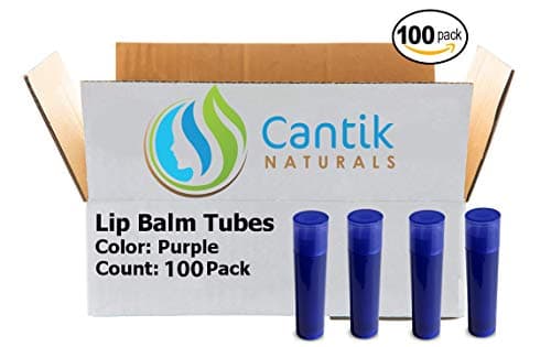 100 Empty Lip Balm Containers - Bulk Chapstick Tubes BPA Free - DIY Lipstick - Make Your Own Lip Gloss - 0.15oz - Purple - Made In the USA