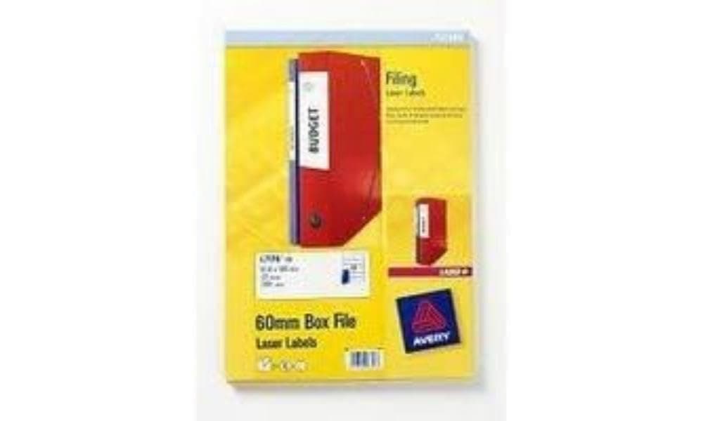 AVERYL7176-25 Printable, customisable Box File Labels, 12 Labels Per A4 Sheet, White