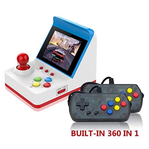 Handheld Game Console, Arcade FC Retro Video Game Console 3 Inch 360 Classic Games with 2 Joysticks, Birthday Present for Children - Blue