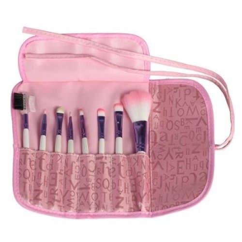 8pcs Cosmetic Brushes Kit Pro Pink Make up Brushes Set with Case
