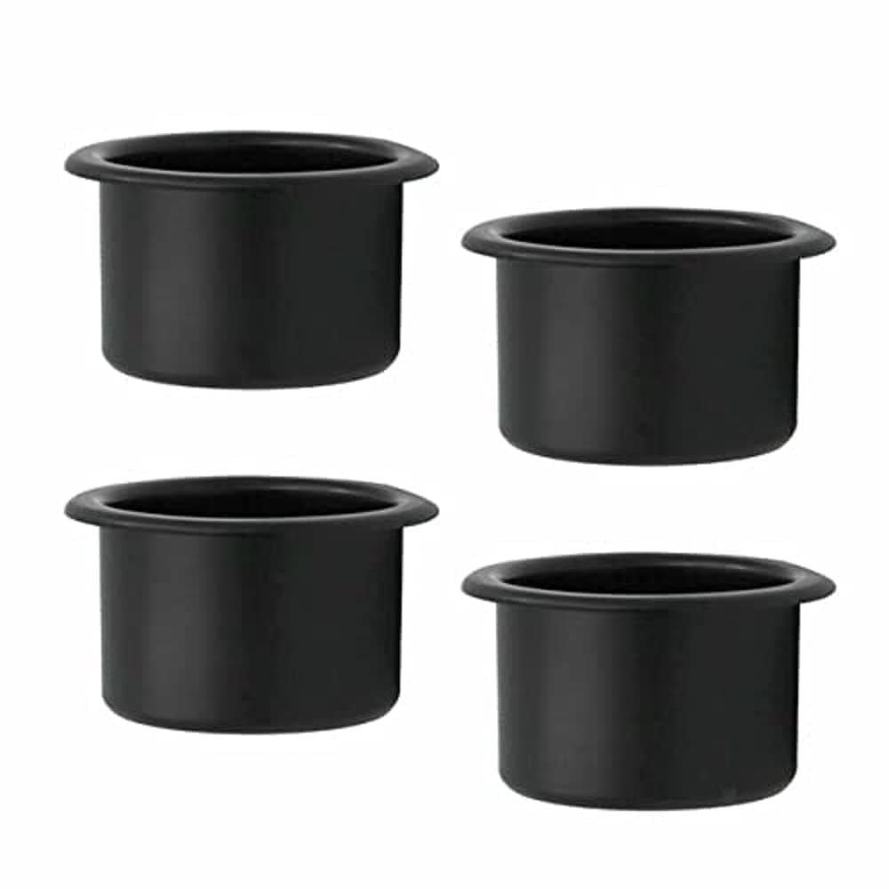 LFM- Sofa Cup Holder Black for Couch, Recliner, Car, Table – Plastic Can & Bottle Insert (Pack of 4)