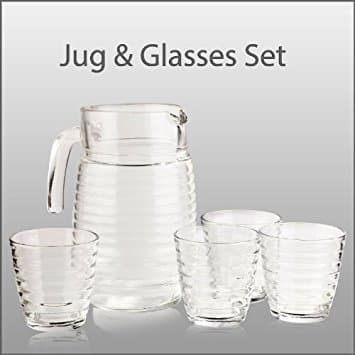 Glass Jug with 4 Glasses