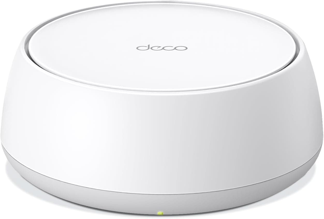 Deco BE25(1-Pack) Dual Band BE5000 Whole Home Mesh WiFi 7 System| 8K Streaming | 5 Gbps Router | 2×2.5 Gbps Gigabit, 4K-QAM, 4 Antennas | VPN, MU-MIMO | Works with Alexa and Google Assistant