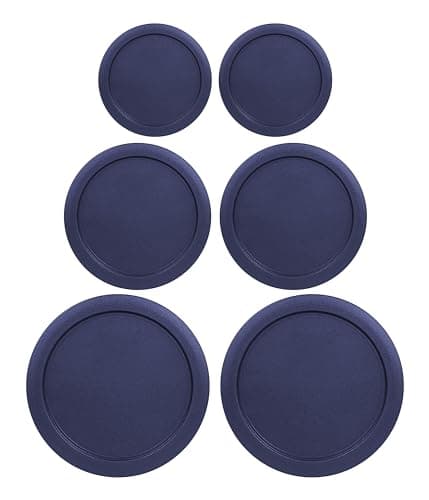 Replacement Lids for Pyrex Containers Round Glass Food Plastic (2) 2-Cup (2) 4-Cup (2) 7-Cup (Navy)