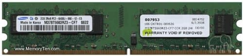 2GB PC2-6400 DDR2-800 240-pin non-ECC unbuffered DIMM (p/n CCK) for HP, DELL, IBM, ACER, GATEWAY AND CUSTOM built machine by Gigaram