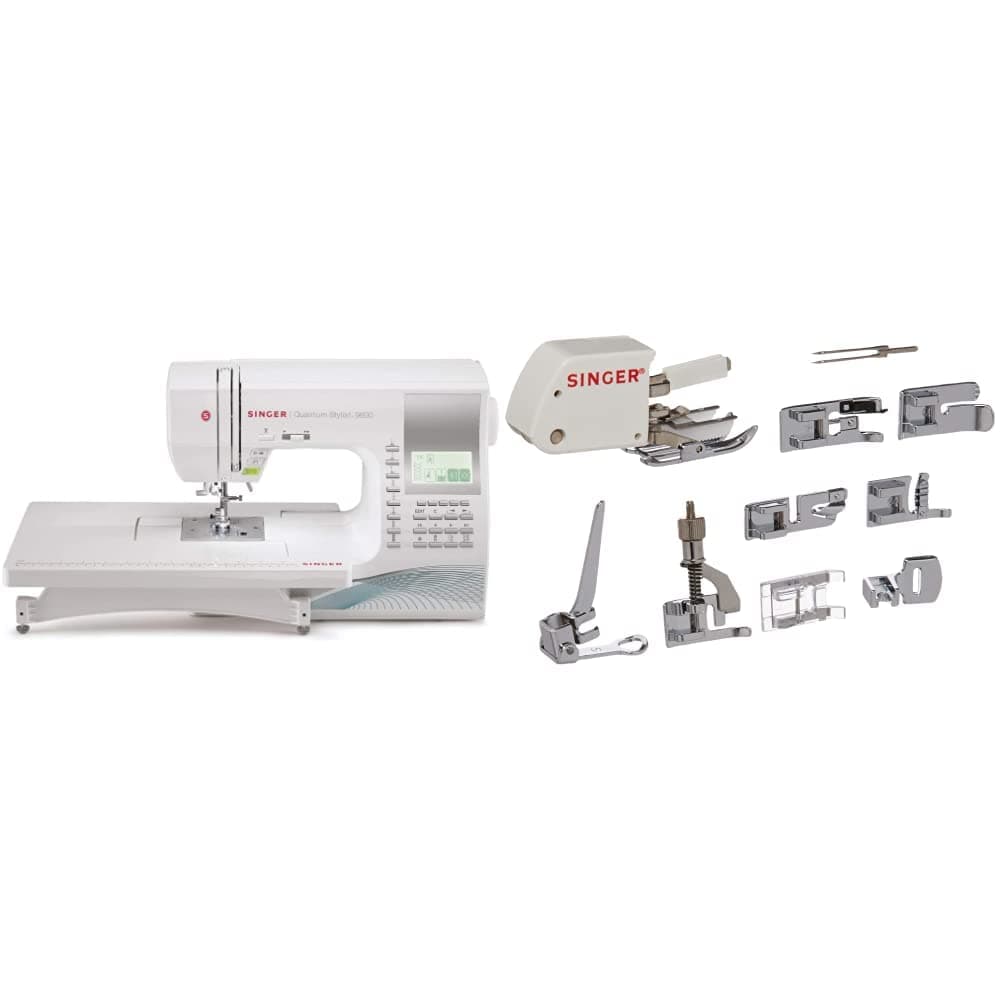 Quantum Stylist 9960 Computerized Sewing Machine with Accessory Kit, Includes 9 Presser Feet, Twin Needles, & Case - Sewing Made Easy