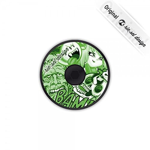A- Head Plug ,, dec : kel ' Stickerbomb green - cover for fork - steerer - bicycle fork - fork - MTB - Bike