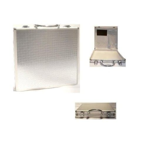mini Travel Silver cosmetic Makeup Case WITH MIRROR for easy application(Aluminum)