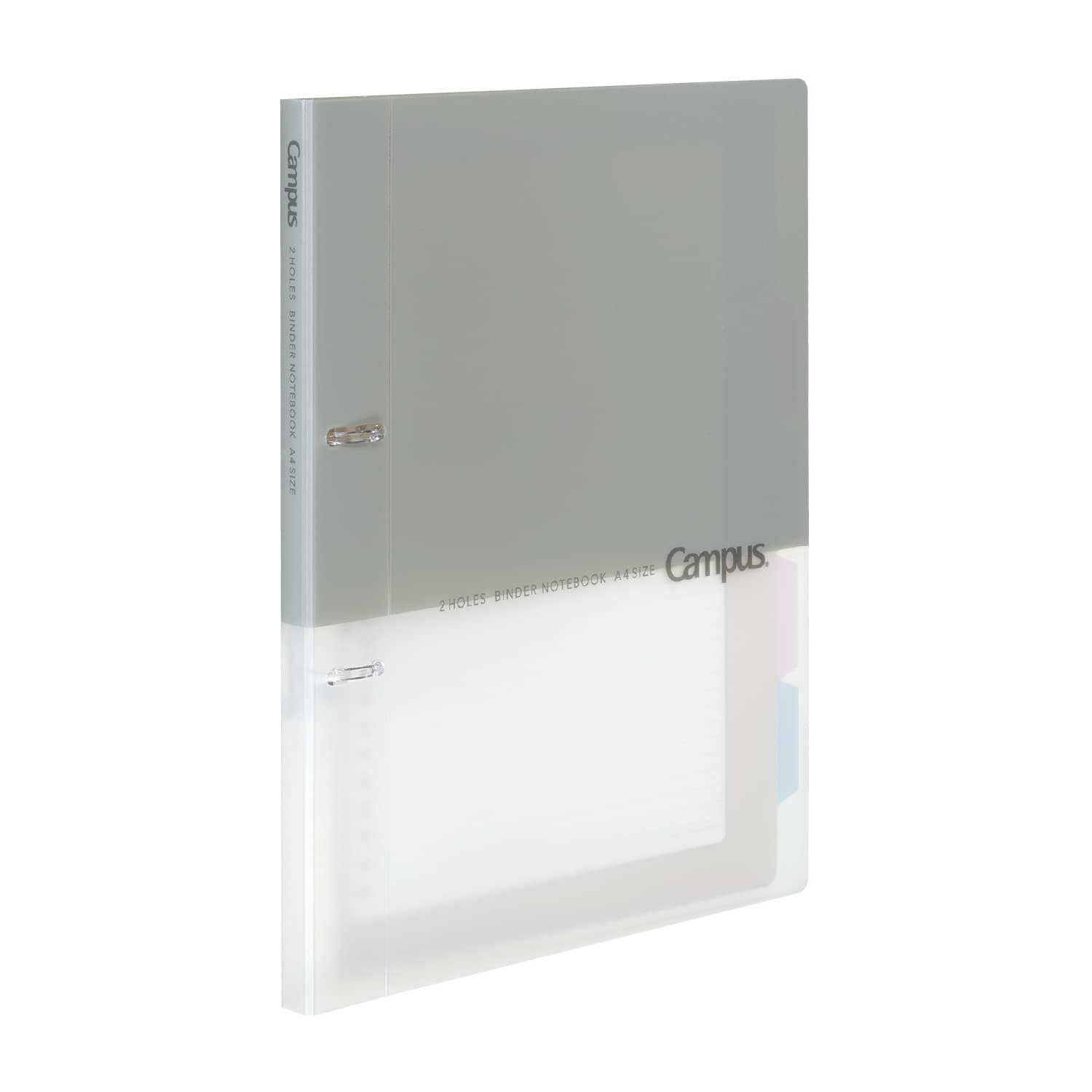 Kokuyo Campus 2-Ring Loose Leaf Binder, A4, 2 Holes, Up to 100 Sheets, Gray, Japan Import (RU-PP158M)