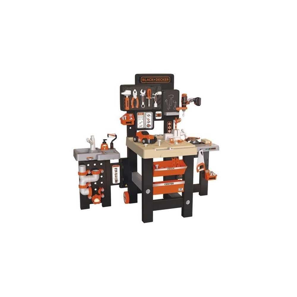 Black and Decker Kids Mega Centre Workbench with 95+ Accessories Pretend play toy workbench with tools