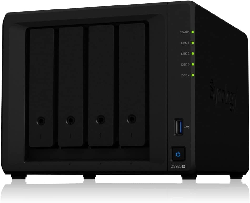 Synology DS920+ 24TB 4 Bay Desktop NAS Solution, installed with 4 x 6TB Western Digital Red Plus Drives