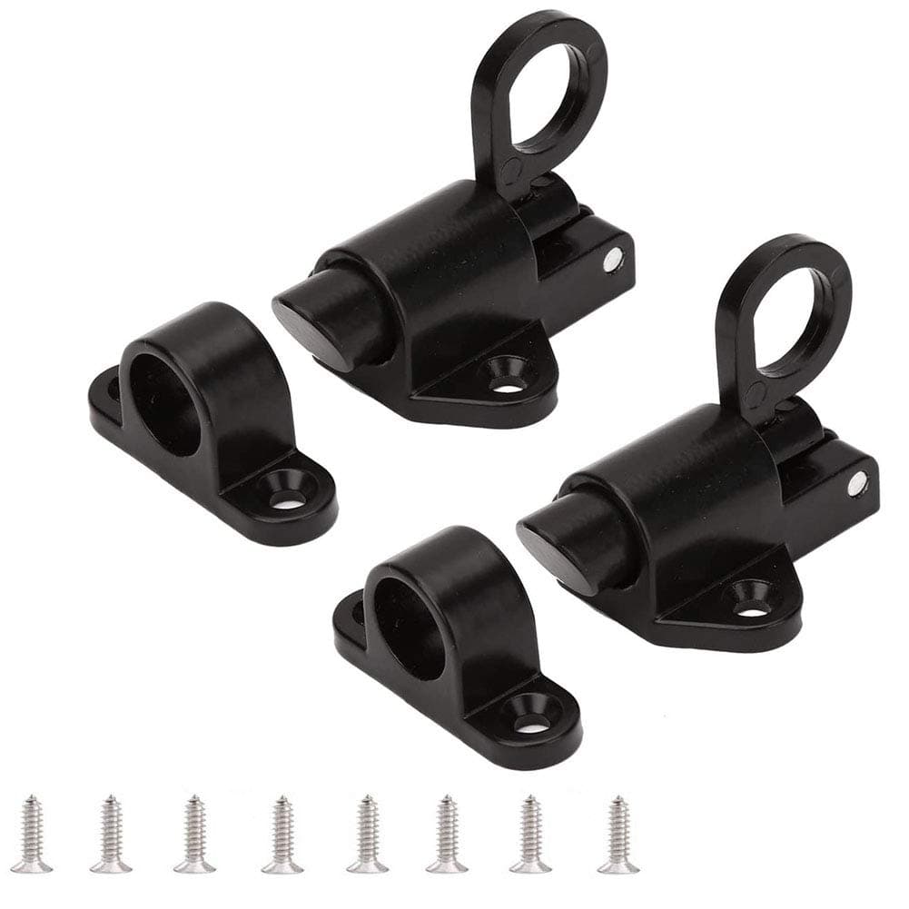 Self-Closing Spring Door Latch - Security Automatic Window Gate Lock - Spring Load Bolt Latch (Black)