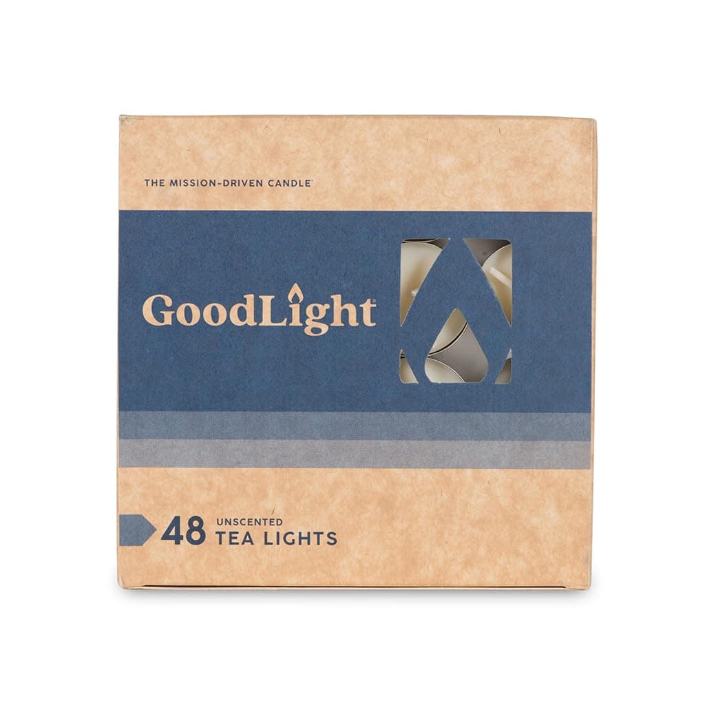 GOODLIGHT Unscented White Tea Lights Candle, 48 CT