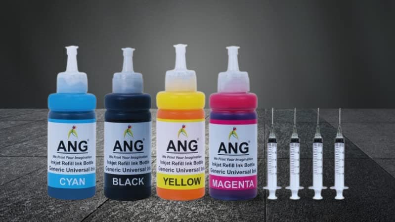 ANG Compatible Refill Ink for Cannon Pixma Printer 400ml Suitable for E500, E510, E400, E410, E560, E470, E480, E417, E600, E610, E477 MG Series, MP Series, IP Series etc. with 4 Syringes