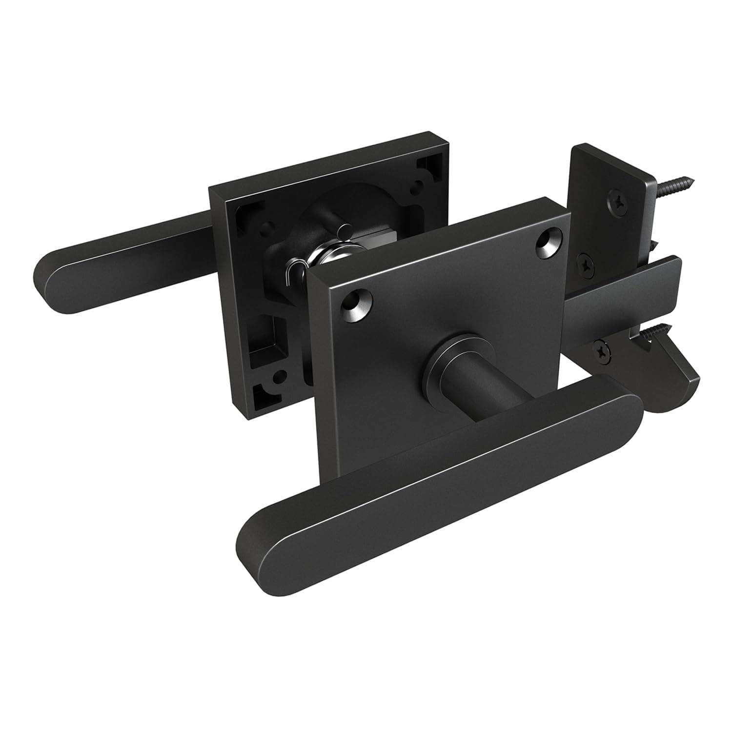 Sdstone Double Side Gate Latch,Heavy Duty Swinging Door Latch Gate Hardware for Wooden Fence,Gate Hardware for Left Inswing Outdoor Wooden Gates, Pool Gate, Backyard, Garden
